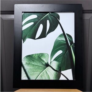 Monstera Giclée Print Wall Art | Black Frame | Modern Tropical Minimalist Decor